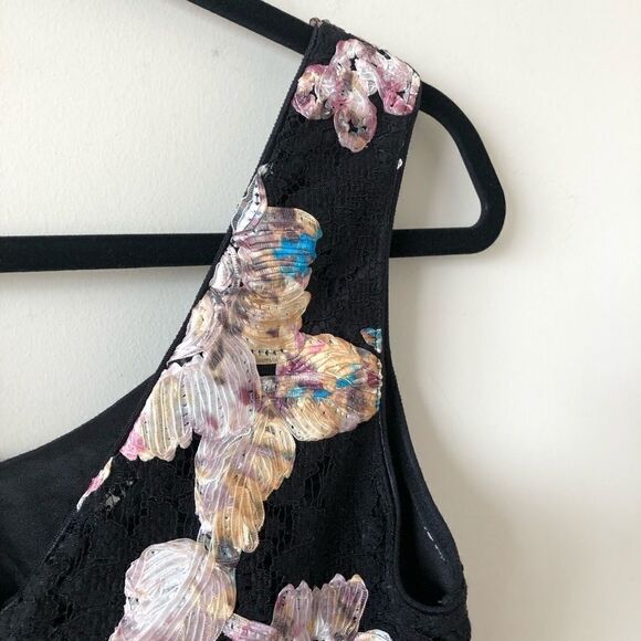 Mystic Black Lace Multi Colour Floral Dress - Picture 5 of 7